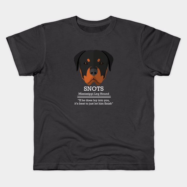 SNOTS - Mississippi Leg Hound Kids T-Shirt by BodinStreet